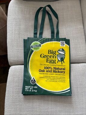 Big Green Egg Reusable Tote Bag in Green and Yellow